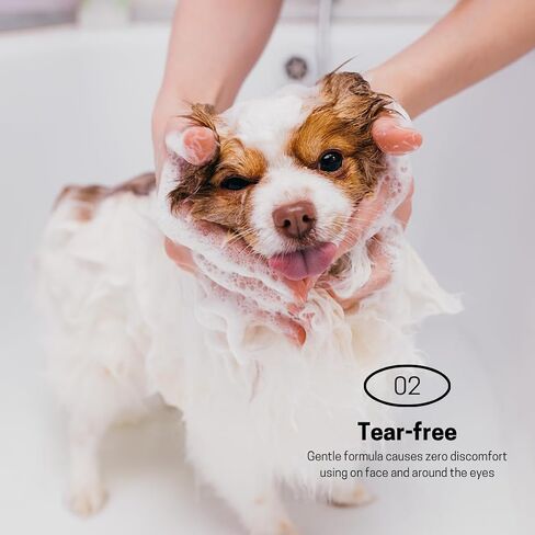 Hypoallergenic Dog Shampoo and Conditioner in 1, Cat Shampoo, Moisturizing, Tear-Free for Sensitive Skin, Puppies, with Pet-Friendly Fragrance, Includes Silicone Bath Brush in Saudi Arabia