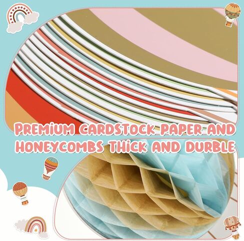 Crtiin 3D Hot Air Balloon Honeycomb Bulletin Board Set for School Classroom Decoration, Balloon Artcraft Cutouts with Honeycomb for Back to School Kindergarten Decor The Sky Is The Limit (Cute) in Kuwait