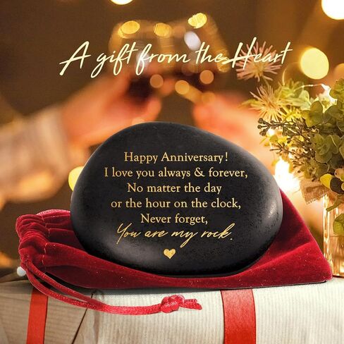 Happy Anniversary Rock Gifts,Anniversary Presents for Men Women,Anniversary Presents for Couple,Anniversary Wedding Gift,Gifts for Husband Wife,Couple Gifts,Aniversario Gift for Him Her,Romantic Gifts in Saudi Arabia