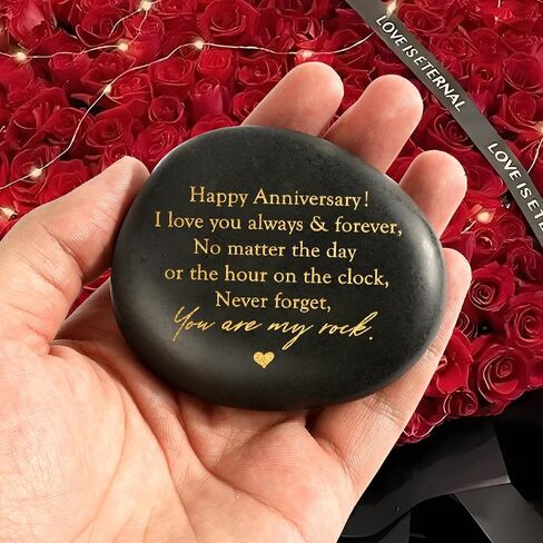 Happy Anniversary Rock Gifts,Anniversary Presents for Men Women,Anniversary Presents for Couple,Anniversary Wedding Gift,Gifts for Husband Wife,Couple Gifts,Aniversario Gift for Him Her,Romantic Gifts in Saudi Arabia