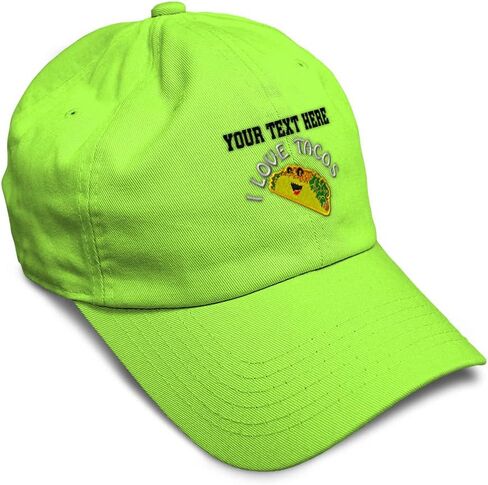Soft Baseball Cap I Love Tacos Taco Embroidery Tacos Funny Twill Cotton Embroidered Dad Hats for Men & Women in Saudi Arabia