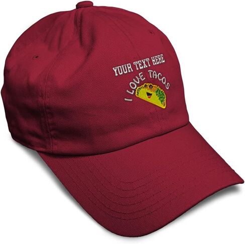 Soft Baseball Cap I Love Tacos Taco Embroidery Tacos Funny Twill Cotton Embroidered Dad Hats for Men & Women in Saudi Arabia