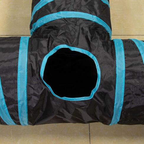 أنفاق Cat Tunnel 2 Way Cat للقطط الداخلية ، نفق Pet Cat Pet Cat Histten مع ، أنابيب القط القابلة للطي وأنابيب للقطط ، جرو ، كيتي ، هريرة ، أرنب (Blue & Black) in Kuwait