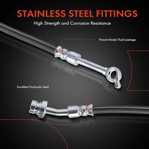 A-Premium Front Passenger Brake Hydraulic Hose Compatible with Select Hyundai Models - Sonata 2015 2016 2017 2018 2019 With Manual Parking Brake - Replace# 58732C1100 in Saudi Arabia