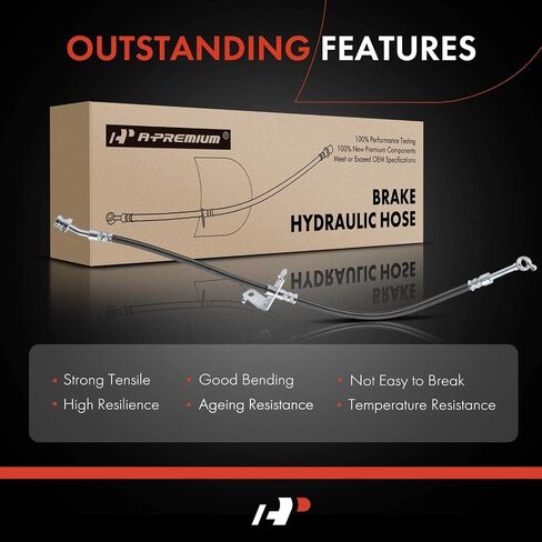 A-Premium Front Passenger Brake Hydraulic Hose Compatible with Select Hyundai Models - Sonata 2015 2016 2017 2018 2019 With Manual Parking Brake - Replace# 58732C1100 in Saudi Arabia