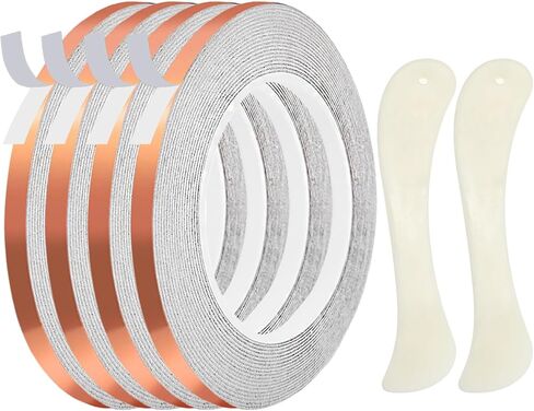 7/32 Inch Silver Lined Copper Foil Tape for Stained Glass and Crafts, 4 Rolls 36 Yards Copper foil Tape for Stained Glass Soldering, Stained Glass Supplies in Kuwait