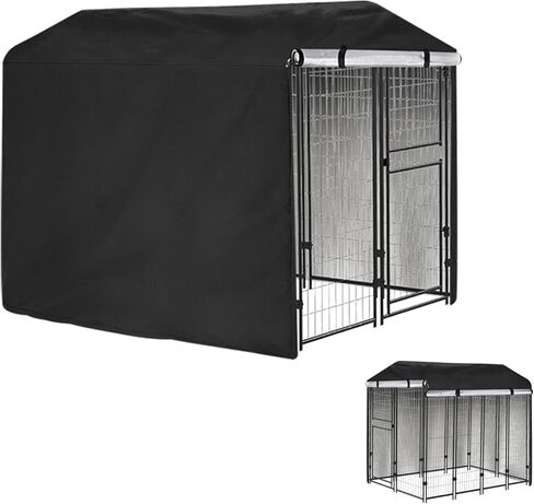 غطاء بيت الكلب في الهواء الطلق للكلاب كبيرة الكلاب PET PET تغطية كاملة مقاومة للماء لغطاء UV لبيت الكلاب خارج -8'X4'X6'FT in Kuwait
