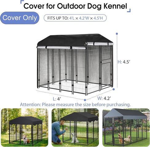 غطاء بيت الكلب في الهواء الطلق للكلاب كبيرة الكلاب PET PET تغطية كاملة مقاومة للماء لغطاء UV لبيت الكلاب خارج -8'X4'X6'FT in Kuwait