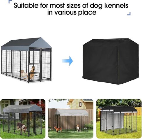 غطاء بيت الكلب في الهواء الطلق للكلاب كبيرة الكلاب PET PET تغطية كاملة مقاومة للماء لغطاء UV لبيت الكلاب خارج -8'X4'X6'FT in Kuwait