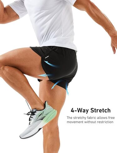 MAGCOMSEN Men's Running Shorts 3 Inch Quick Dry Lightweight for Athletic Workout Gym Training with Liner in Kuwait