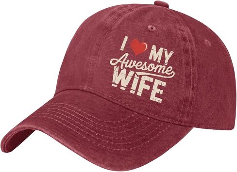 I Love My Awesome Wife Hat for Men Low Washed Distressed Baseball Caps Cool Cap for Dad in Saudi Arabia