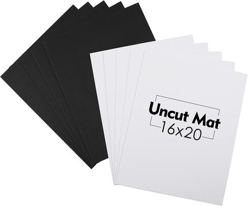 Mat Board Center 12x16 Uncut Mat Boards, White and Black,10 Pack | 4-Ply Thick Backing Matte Boards, Ideal for Prints, Frames, Photos, Crafts in Saudi Arabia