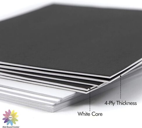 Mat Board Center 12x16 Uncut Mat Boards, White and Black,10 Pack | 4-Ply Thick Backing Matte Boards, Ideal for Prints, Frames, Photos, Crafts in Saudi Arabia