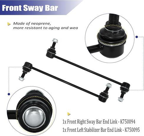 8Pcs Suspension Kit Front Control Arm w/Ball Joint Control Arms Sway Bar Tie Rod Replacement for 2013-2014 Nissan Altima - K750094 K750095 MS30897 MS30898 ES801196 ES801197 EV801066 in Saudi Arabia