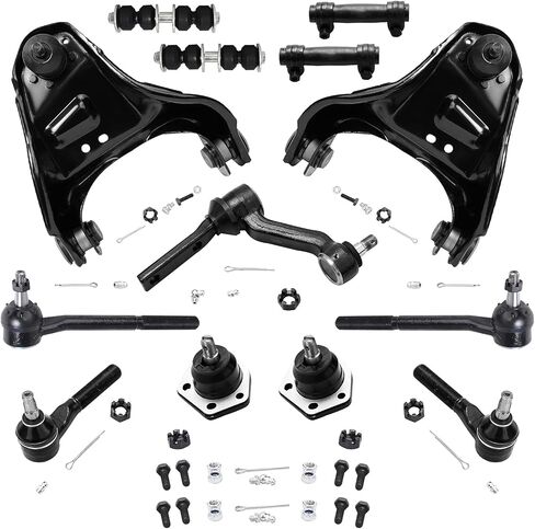 Detroit Axle - 4WD Front End Kit for Chevy Blazer S10 GMC Jimmy Sonoma Isuzu Hombre Oldsmobile Bravada, Upper Control Arms Lower Ball Joints Sway Bars Tie Rods Adjusting Sleeves Idler Arm Replacement in Saudi Arabia