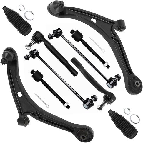 Scitoo 10pcs مجموعة التعليق الأمامية ذراع التحكم السفلي مع مفصل الكرة FIT 2006-2008 لـ Honda Pilot 2006 لـ Acura MDX inner red end w/stering Boot Sway Bar Link in Saudi Arabia