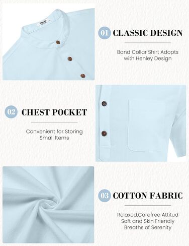 COOFANDY Men's 2 Piece Cotton Linen Sets Summer Beach Outfits Casual Short Sleeve Henley Shirts and Vacation Shorts in Saudi Arabia