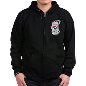 CafePress Pepsi Can Doodle Zip Hoodie (Dark) Men's Dark Zip-Up Hooded Sweatshirt in Saudi Arabia