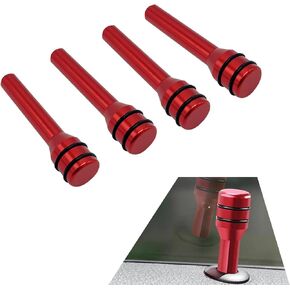 Ijuicy 4 PCS مقابض قفل باب السيارة ، أغطية دبوس القفل المعدنية المضادة للخلع ، دبابيس سحب تلقائية ، أغطية زخرفية ، إكسسوارات تعديل عالمية للسيارات ، سيارات الدفع الرباعي ، الشاحنات (أحمر) in Kuwait