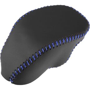 Motoforti Car Gear Shifting Knob Cover Automatic Transmission Lever Trim for Toyota RAV4 2019-2023 Faux Leather Black Blue Stitches Long-Lasting in Saudi Arabia