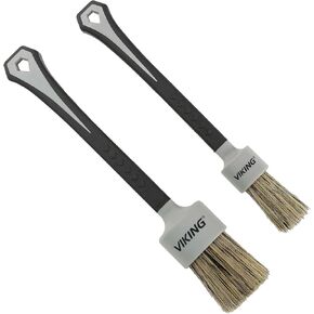 VIKING Exterior Detailing Brushes, Premium Boars Hair and Synthetic Bristles for Car Detailing Kit, Includes 2 Brush Head Diameters, 1 Inch and 1.5 Inch Brush Set in Saudi Arabia