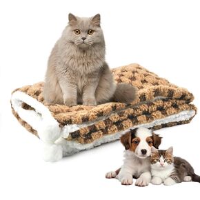 بطانية القط للقطط ، بطانية حيوان أليف دافئ لطيف 28.0x20.0 بوصة هادئة بطانيات القطة قابلة للغسل بطانية بربرية فريد بطانية للقطط للحيوانات الأليفة هريرة أريكة أريكة (أخضر) in Kuwait