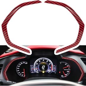 E-cowlboy Carbon Fiber Side Meter Dashboard Panel Frame Cover Trim for Chevrolet Corvette C7 Z06 Z51 ZR1 Stingray Grand Sport 2014 2015 2016 2017 2018 2019 Interior Accessories Decoration (Red 2PCS) in Saudi Arabia