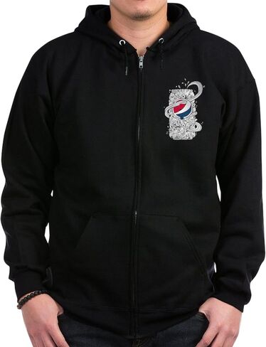 CafePress Pepsi Can Doodle Zip Hoodie (Dark) Men's Dark Zip-Up Hooded Sweatshirt in Saudi Arabia