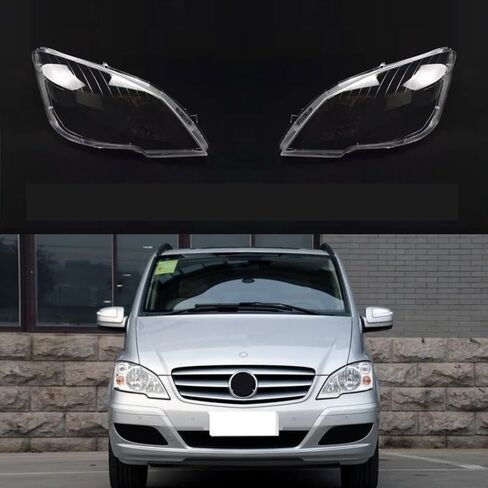 Headlight Housing Compatible For Mercedes Benz Viano Vito W639 2012 2013 2014 2015 Front Headlamp Shell Headlight Lens Cover Transparent Lampshade Plexiglass(Right) in Saudi Arabia