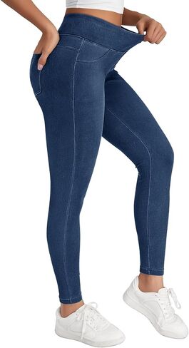 Lillusory Womens jeggings عالية الخصر الجينز الجينز الضيق السيطرة الدنيم طماق مع جيوب السراويل العصرية 2025 in Saudi Arabia