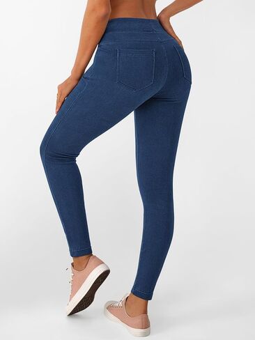 Lillusory Womens jeggings عالية الخصر الجينز الجينز الضيق السيطرة الدنيم طماق مع جيوب السراويل العصرية 2025 in Saudi Arabia