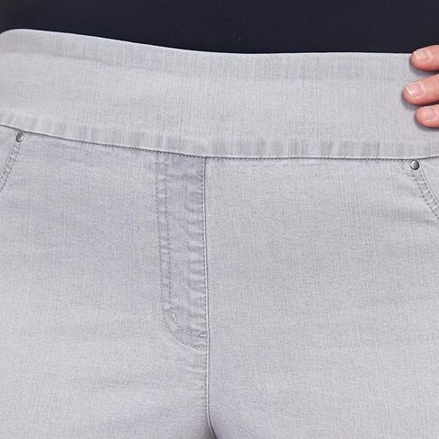 Ruby Rd. Womens Womens Plus-Size Mid-Rise Pull-on Straight Extra Stretch Denim Pant in Kuwait