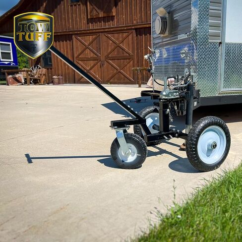 Tow Tuff Trailer Dolly W/ 12 "إطارات خالية من المسطحة وعجلة Caster Caster ، 800 رطل ، أسود-16.5" إلى 25.5 "ارتفاع قابل للتعديل ، بناء الفولاذ ، اللمسات النهائية للمسحوق ، يناسب 1 7/8" مقرن in Kuwait
