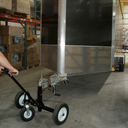 Tow Tuff Trailer Dolly W/ 12 "إطارات خالية من المسطحة وعجلة Caster Caster ، 800 رطل ، أسود-16.5" إلى 25.5 "ارتفاع قابل للتعديل ، بناء الفولاذ ، اللمسات النهائية للمسحوق ، يناسب 1 7/8" مقرن in Kuwait