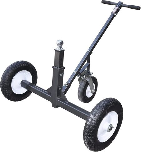Tow Tuff Trailer Dolly W/ 12 "إطارات خالية من المسطحة وعجلة Caster Caster ، 800 رطل ، أسود-16.5" إلى 25.5 "ارتفاع قابل للتعديل ، بناء الفولاذ ، اللمسات النهائية للمسحوق ، يناسب 1 7/8" مقرن in Kuwait
