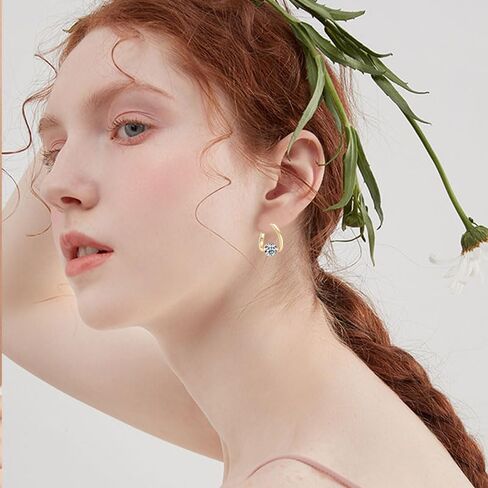 Coadipress Lymphatic Drainage Earrings - Unique Rhinestone Hoop Earrings with Shinny Crystal Stones - Trendy Irregular Cubic Design - Jewelry Gifts in Saudi Arabia