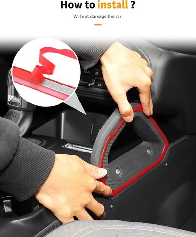 Hoolcar Center Console Dash Board Trim & Grab Handle Decor Cover Compatible with Ford Bronco 2021-2025, Interior Accessories, Red in Saudi Arabia