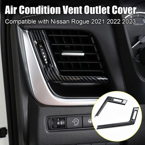 Xiter 2pcs ABS Plastics Cabon على غرار الطراز الأمامي الجانبي Air Cover Cover Cover Cover trim for Nissan Rogue 2021 2022 2023 2024 2025 incipsories includer in Kuwait