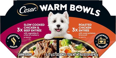 Cesar Warm Bowls Wet Dog Food Roasted Chicken Entrée, 2.7 oz. Trays, 10 Count in Saudi Arabia
