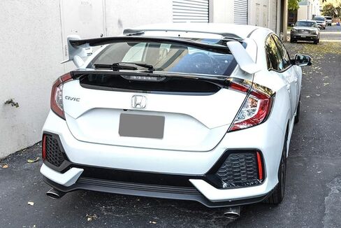 Replacement for 2016-2021 Honda Civic Hatchback FK4 FK7 | JDM Type-R Style Rear Trunk Lid Wing Spoiler (ABS Plastic - Painted Glossy Black) in Kuwait
