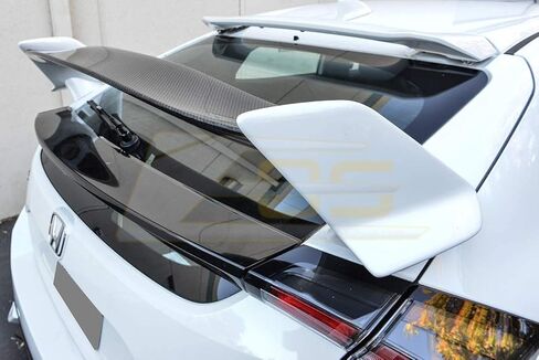 Replacement for 2016-2021 Honda Civic Hatchback FK4 FK7 | JDM Type-R Style Rear Trunk Lid Wing Spoiler (ABS Plastic - Painted Glossy Black) in Kuwait