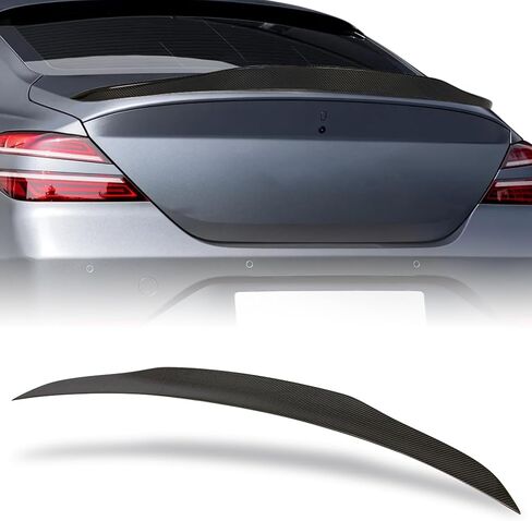 Aerobon Real Carbon Fiber Trunk Spoiler متوافق مع 2019-2025 Genesis G70 SPOILER (D style) in Kuwait