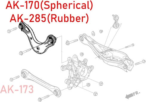 أذرع التحكم القابلة للتعديل في Godspeed ، متوافقة مع Honda Accord (CV) 2018-22 (CAMBER الخلفي (المطاط الصلب) AK-285) in Kuwait