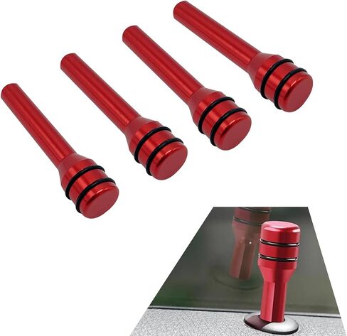 Ijuicy 4 PCS مقابض قفل باب السيارة ، أغطية دبوس القفل المعدنية المضادة للخلع ، دبابيس سحب تلقائية ، أغطية زخرفية ، إكسسوارات تعديل عالمية للسيارات ، سيارات الدفع الرباعي ، الشاحنات (أحمر) in Saudi Arabia