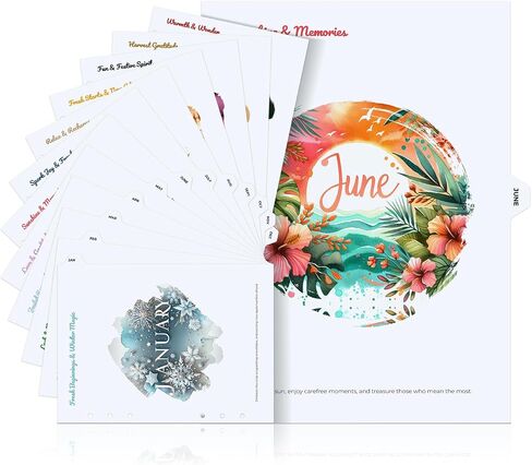 A5 Binder Dividers with Monthly Tabs – 12 Monthly Index Tabs, 6-Hole Pre-Punched for Planners & Notebooks – Durable, Stylish Organization for A5 Binders, 8.5"*5.5" in Saudi Arabia