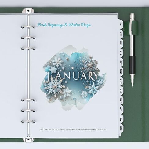 A5 Binder Dividers with Monthly Tabs – 12 Monthly Index Tabs, 6-Hole Pre-Punched for Planners & Notebooks – Durable, Stylish Organization for A5 Binders, 8.5"*5.5" in Saudi Arabia