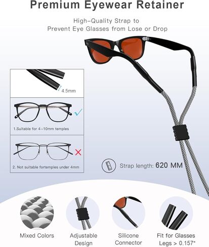 3 Pack Eye Glasses Strap Sunglasses Eyeglasses Holder for Men Women Kid Eyewear Rope String Keeper Lanyard Retainer in Kuwait