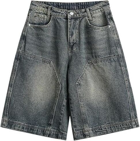 رجال jorts y2k baggy خمر الجرونج جان شورت الهيب هوب الشارع الشتاء جينز السراويل الصيف jorts jorts in Kuwait