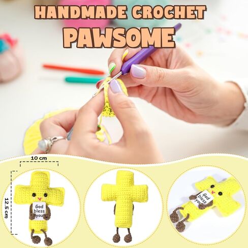 AICase Jesus Christian Gifts For Women Positive Crochet little Jesus Figures Emotional Support Nuggets Bible Catholic Religious Spiritual Faith God Baptism Handmade Birthday Retirement Gifts for Dad in Saudi Arabia