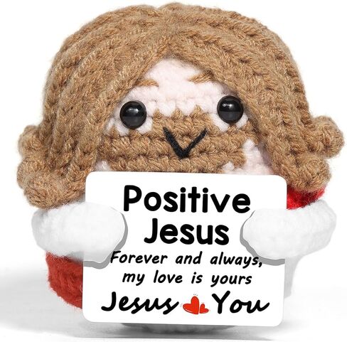 AICase Jesus Christian Gifts For Women Positive Crochet little Jesus Figures Emotional Support Nuggets Bible Catholic Religious Spiritual Faith God Baptism Handmade Birthday Retirement Gifts for Dad in Saudi Arabia